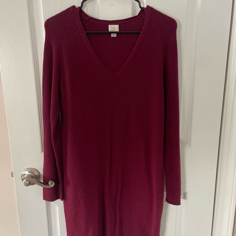 a new day Maroon Knit Top